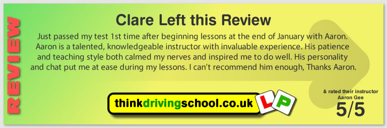 Passed with think driving school in May 2019 and left this 5 star review