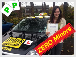 Sarah from Alton passed with think drivng school and with Zerom Minors Perfect pass