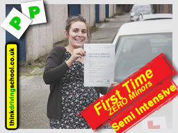 kelly from farnborough passed with think driving school with ZERO minors 
