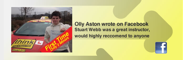 olly aston was son happy with his drivng lessons from stuart webb he left this great review on facebook