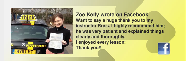 Zoe kelly left this 5 star review of Ross dunton guildford drivin instructor