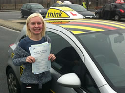 jess from four marks passed anfter drivng lessons from ian weir