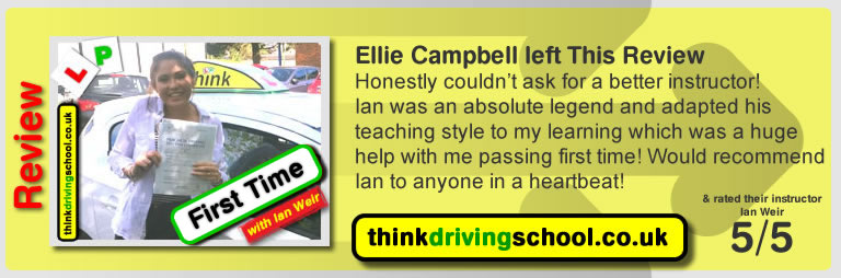 Passed with think driving school in April 2017 and left this review