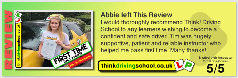 Passed with think driving school in May 2018 and left this 5 star review