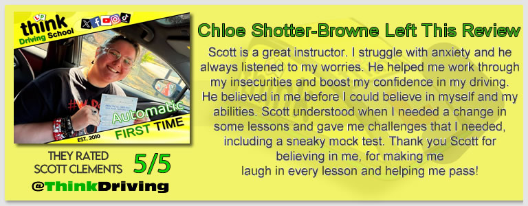 Passed with think driving school June 2026 and left this 5 star review