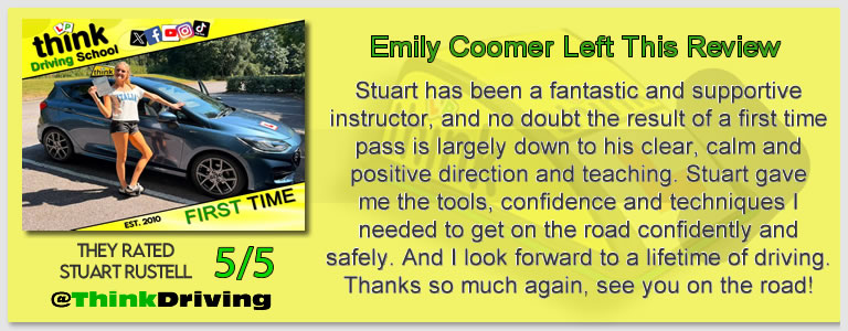 Passed with think driving school June 2026 and left this 5 star review