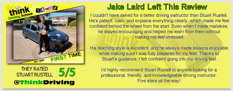 Passed with think driving school June 2026 and left this 5 star review