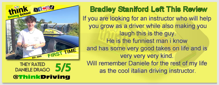 Passed with think driving school June 2026 and left this 5 star review
