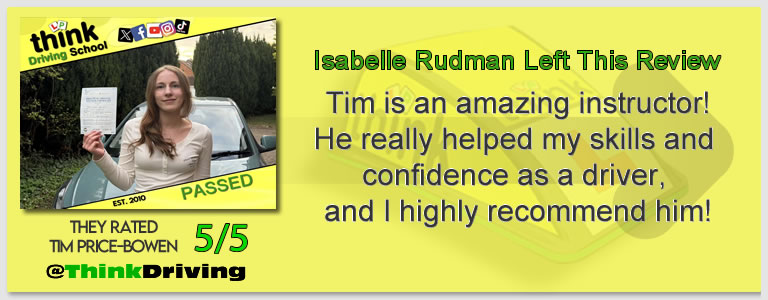 Passed with think driving school April 2026 and left this 5 star review