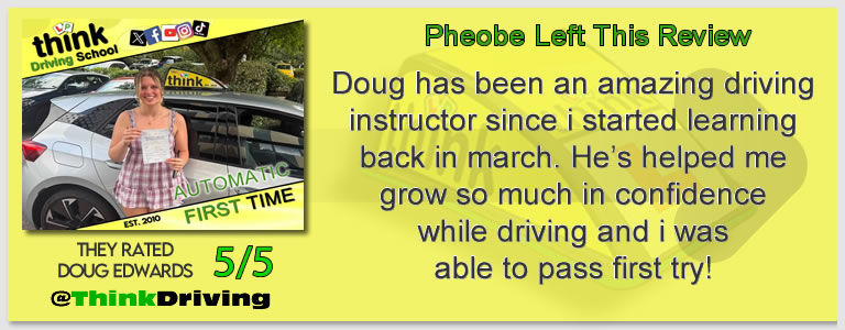 Passed with think driving school June 2026 and left this 5 star review