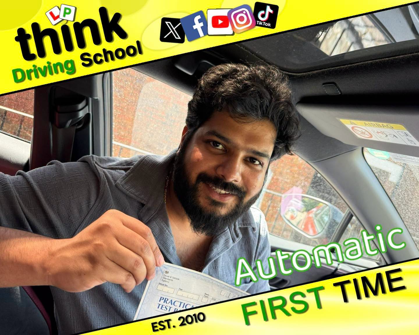 Passed with think driving school June 2026 and left this 5 star review
