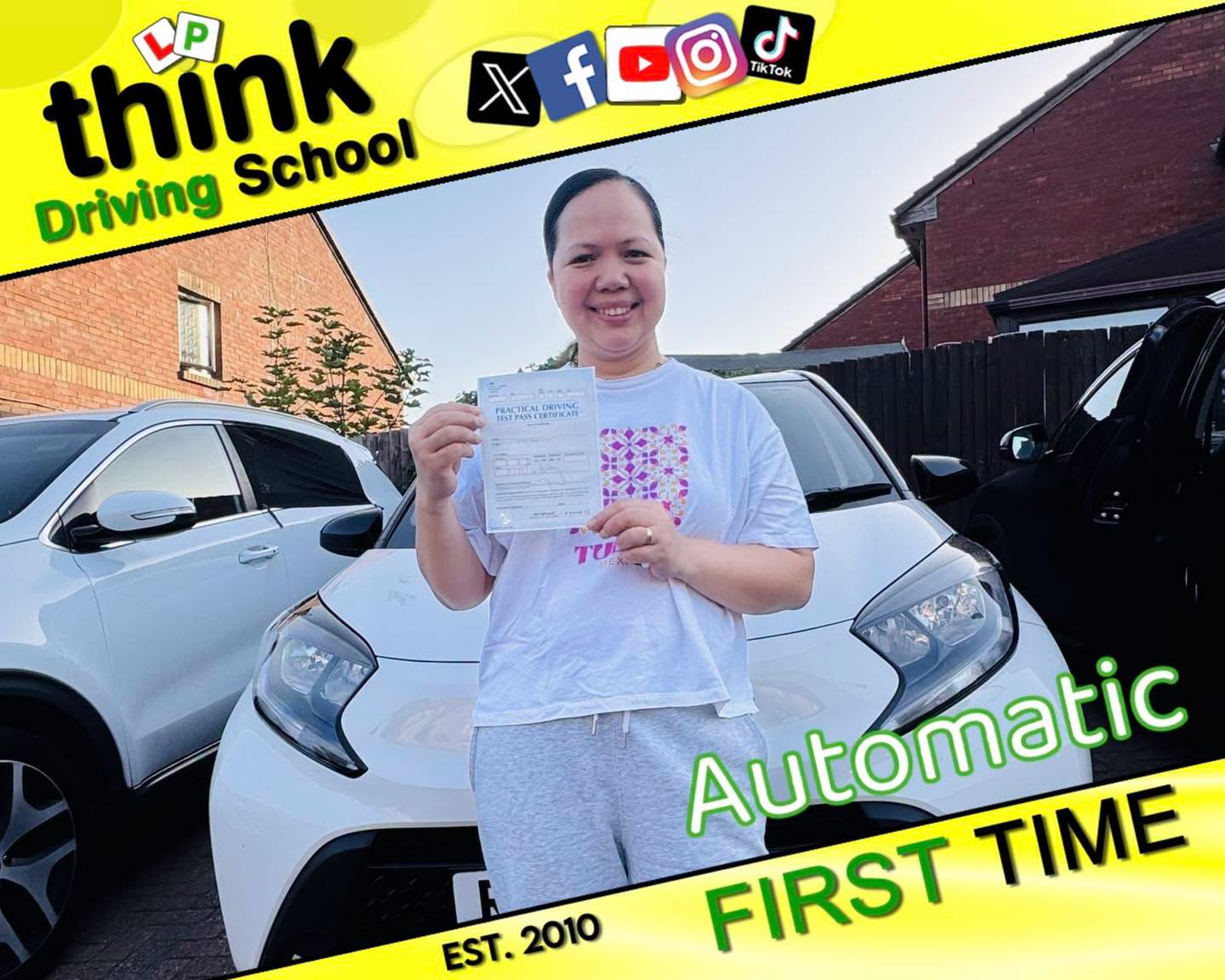 Passed with think driving school June 2026 and left this 5 star review