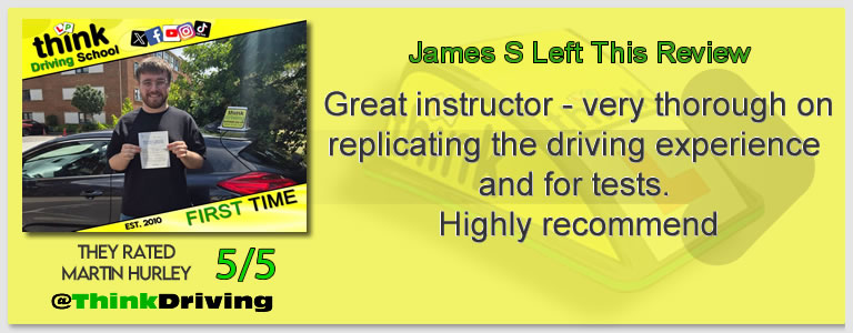 Libby left this awesome review after she passed after drivng lessons in farnborough with martin hurley