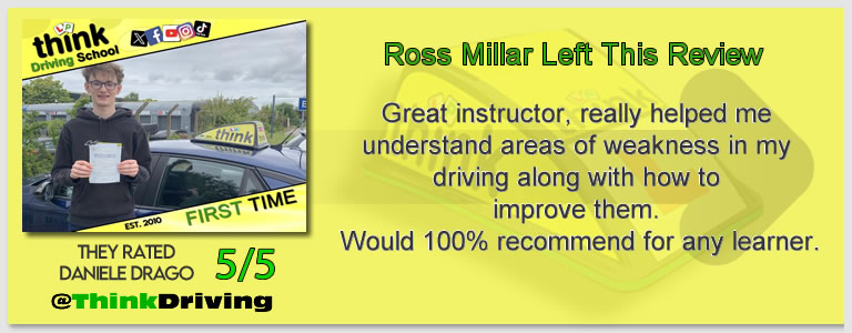Passed with think driving school June 2026 and left this 5 star review