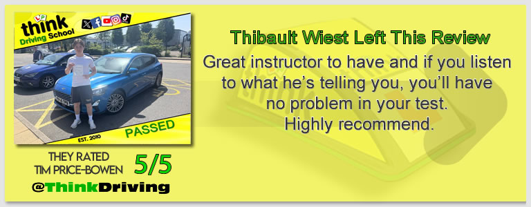 Passed with think driving school June 2026 and left this 5 star review