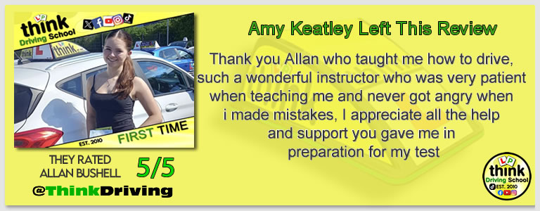 Passed with think driving school April 2026 and left this 5 star review