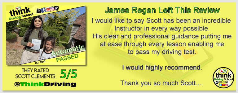 Passed with think driving school April 2026 and left this 5 star review