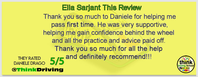 Passed with think driving school April 2026 and left this 5 star review
