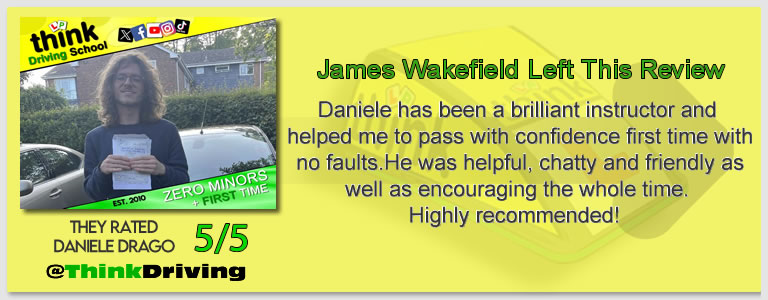 Passed with think driving school April 2026 and left this 5 star review