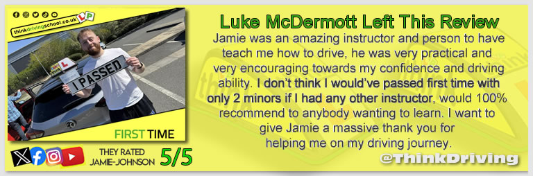 Passed with think driving school March 2025 and left this 5 star review