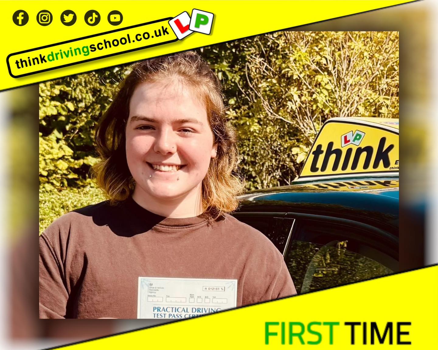 Passed with think driving school August 2025 and left this 5 star review