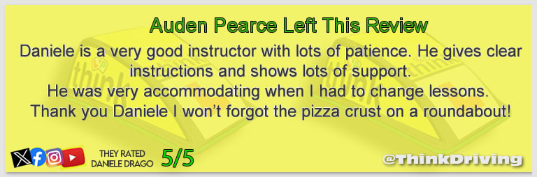 Passed with think driving school February 2025 and left this 5 star review