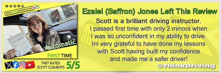Passed with think driving school February 2025 and left this 5 star review