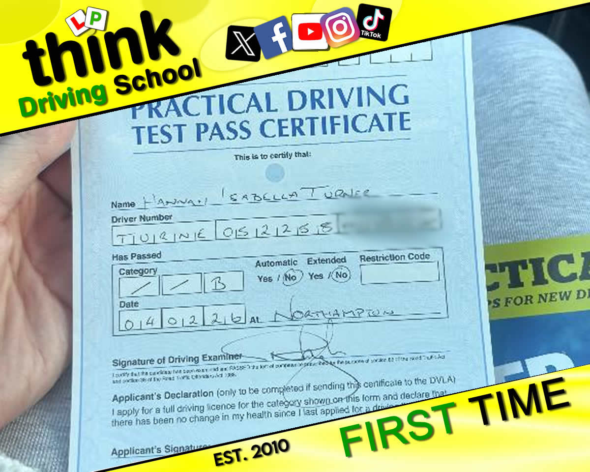 Passed with think driving school January 2026 and left this 5 star review