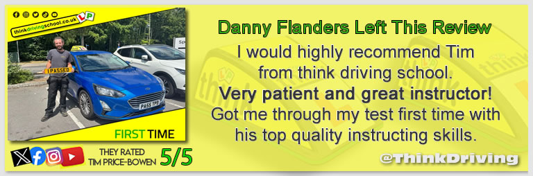 Passed with think driving school June 2025 and left this 5 star review