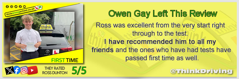 Passed with think driving school June 2025 and left this 5 star review
