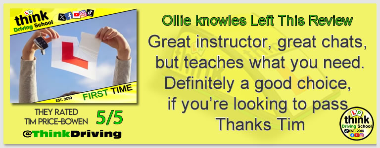 Passed with think driving school January 2026 and left this 5 star review