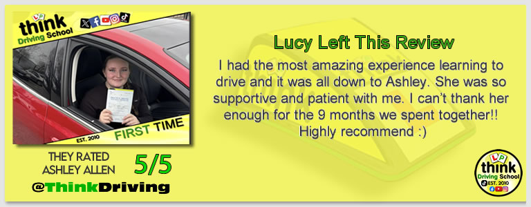 Passed with think driving school March 2026 and left this 5 star review