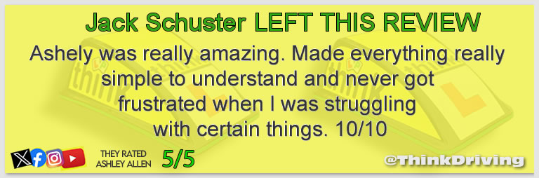 Passed with think driving school November 2025 and left this 5 star review