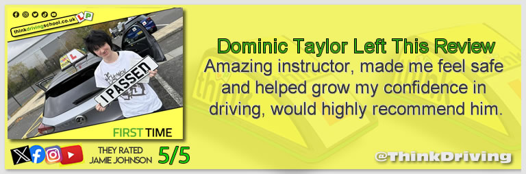Passed with think driving school November 2025 and left this 5 star review