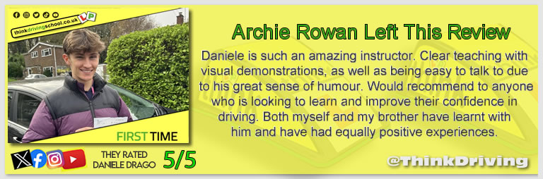 Passed with think driving school November 2025 and left this 5 star review