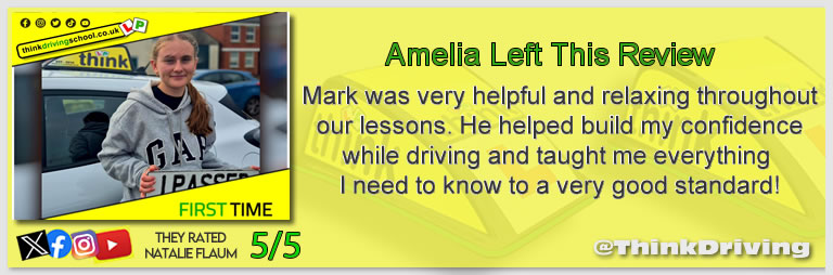 Passed with think driving school October 2025 and left this 5 star review