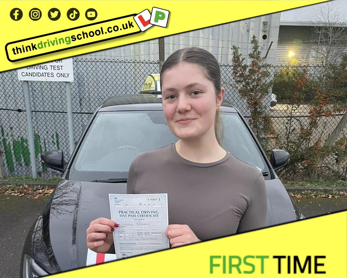 Passed with think driving school December 2025 and left this 5 star review