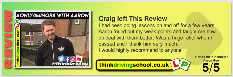 Great Review of  Aaron Gee driving lessons LLanfairpwll & Bangor think driving school