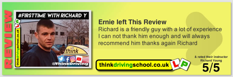 Ernie  passed with richard young from Farnham driving school in February 2019