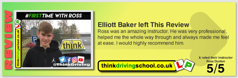 Passed with think driving school in October 2019 and left this 5 star review