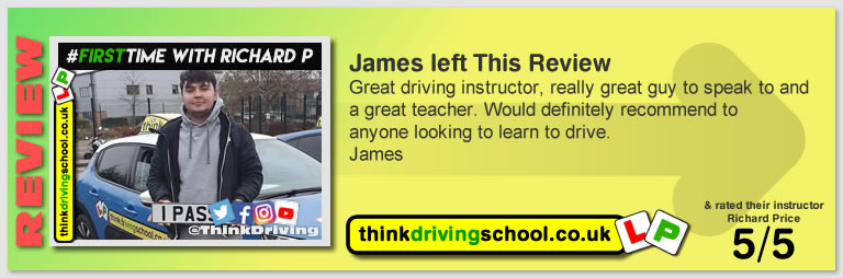 Harry Parsonage Wrote this awesome review of Richard Price Driving Instructor in Yateley and Sandhurst  