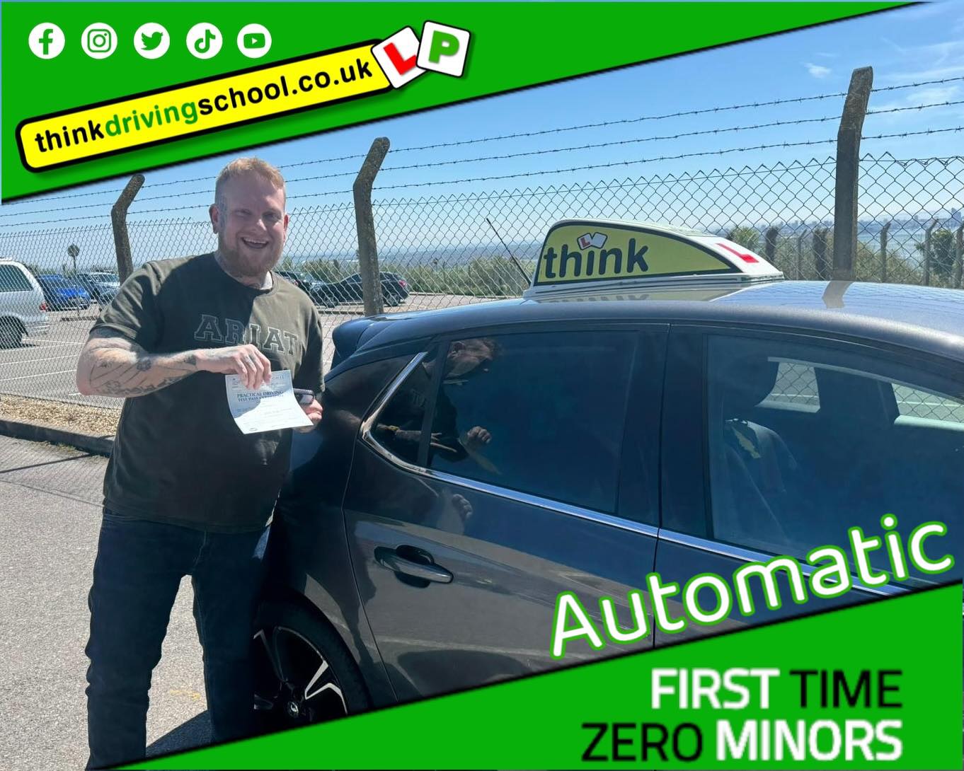 Passed with think driving school APRIL 2024 and left this 5 star review