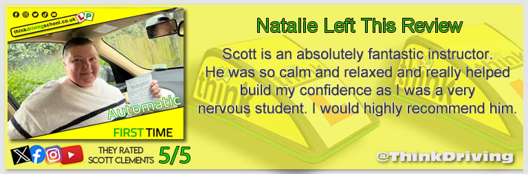 Passed with think driving school APRIL 2024 and left this 5 star review