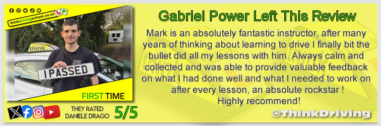Passed with think driving school DECEMBER 2024 and left this 5 star review