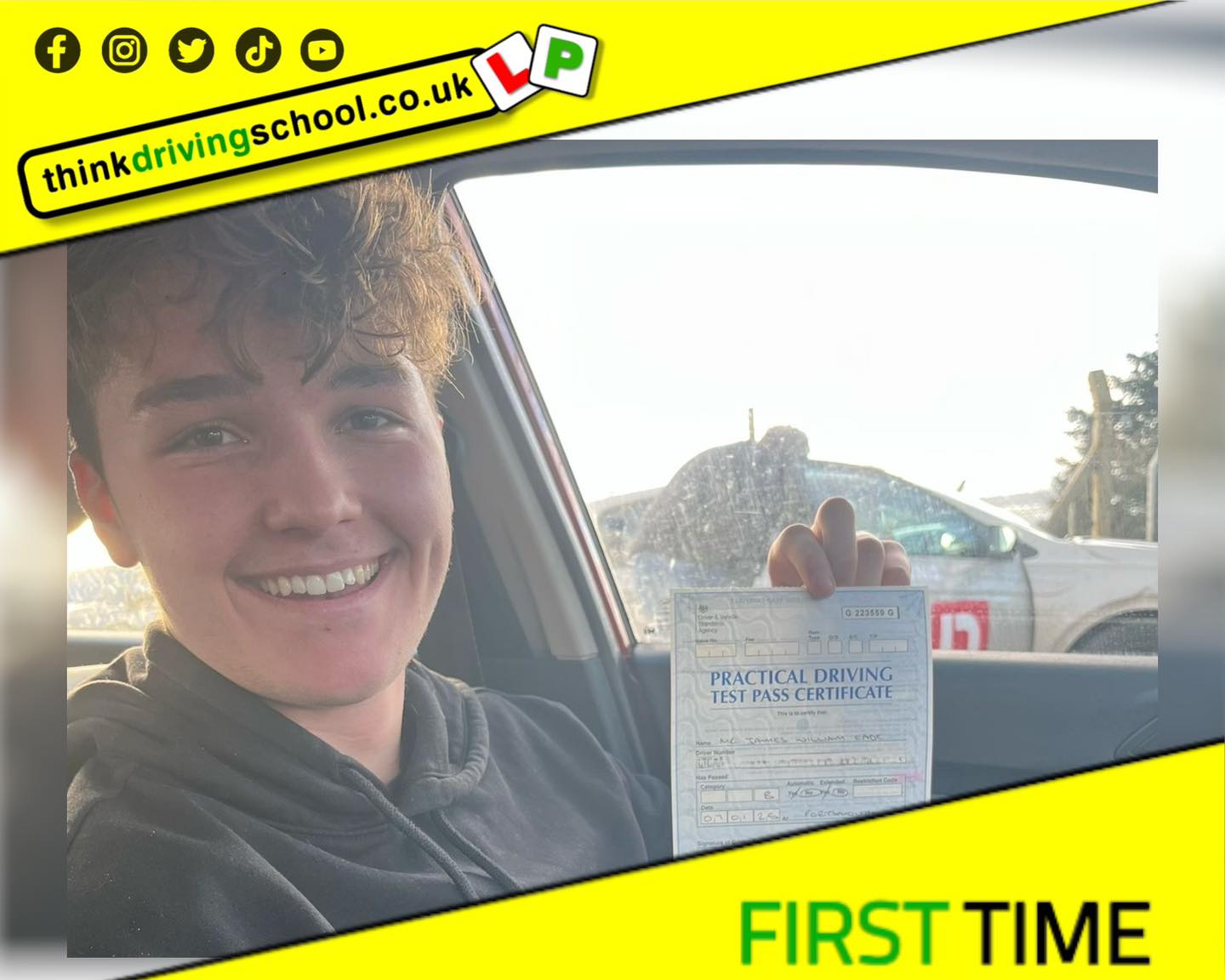 Passed with think driving school January  2024 and left this 5 star review