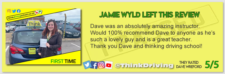 Joanna left this review: Dave was a great instructor, really calm and patient and helped me to pass first time. Thank you! .