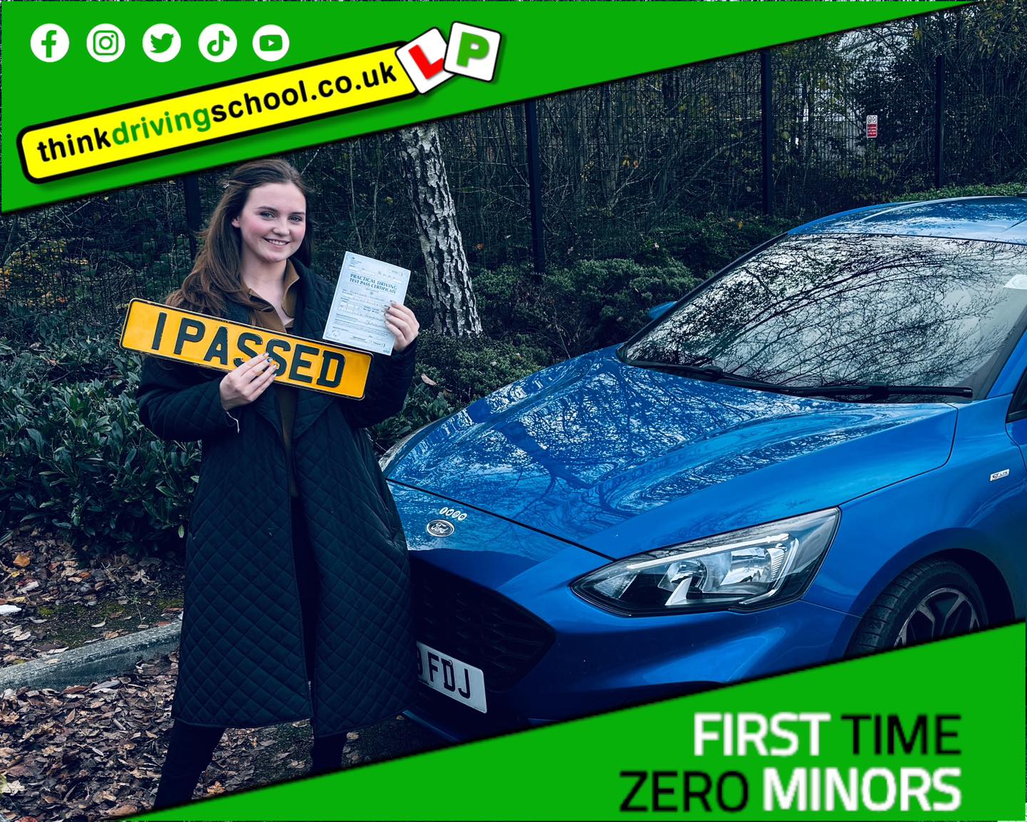 passed with think driving school with ZERO minors 