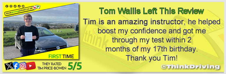 Passed with think driving school October 2024 and left this 5 star review