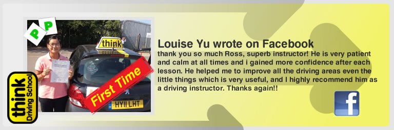 Louise Yu left this awesome review of think drivng school and Ross Dunton adi