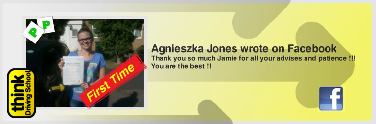 clare bradley left this awesome review of think driving school's jamie johnson adi
